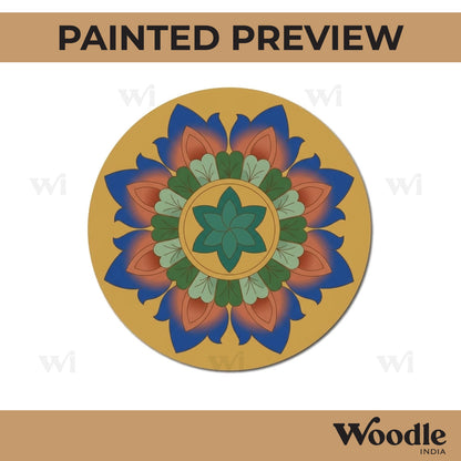 Floral Mandala Pre Marked Round MDF Design 5