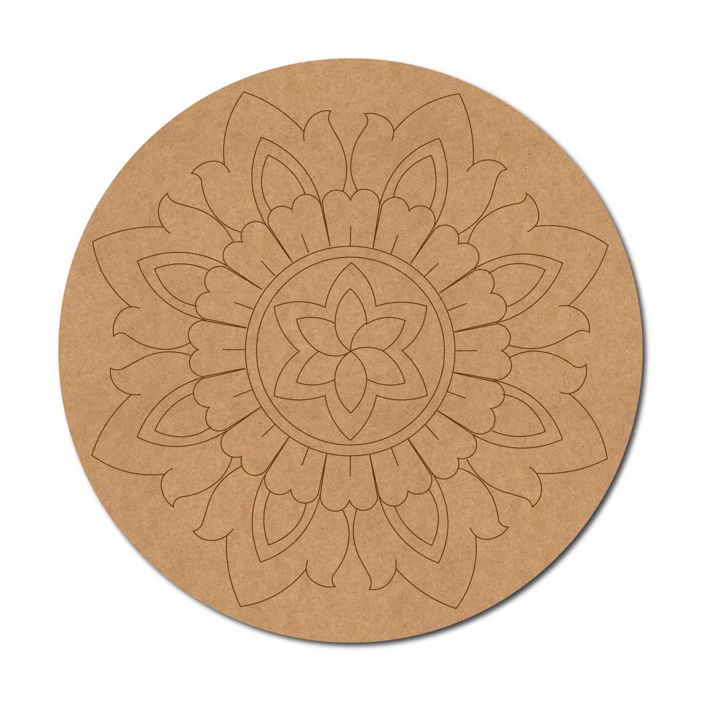 Floral Mandala Pre Marked Round MDF Design 5