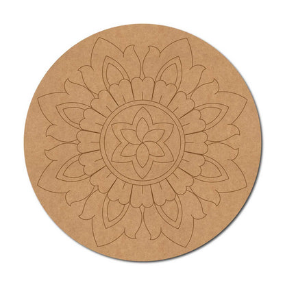 Floral Mandala Pre Marked Round MDF Design 5