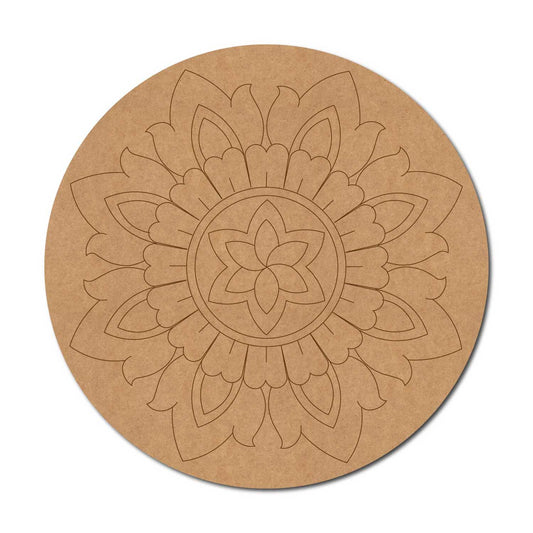 Floral Mandala Pre Marked Round MDF Design 5