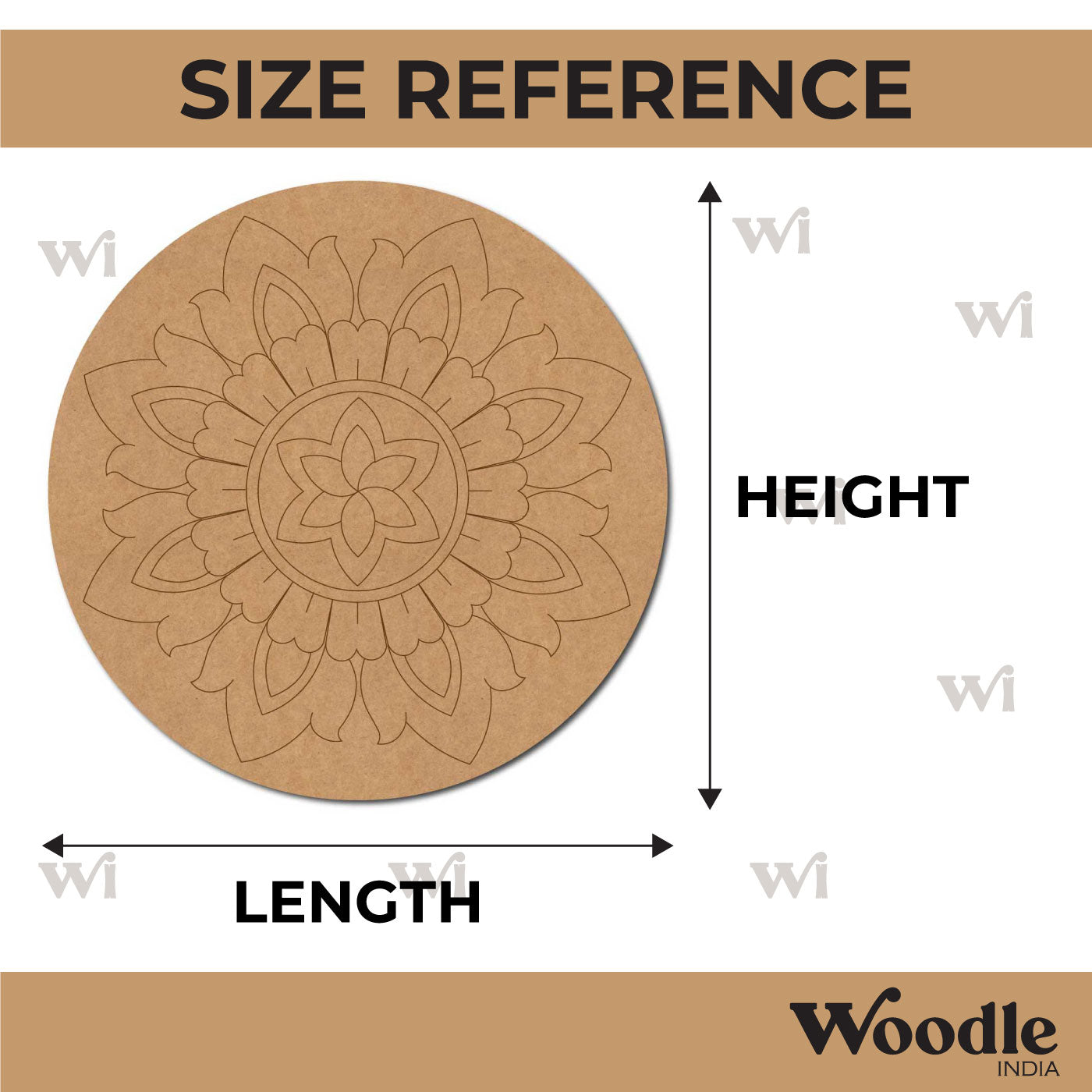 Floral Mandala Pre Marked Round MDF Design 5