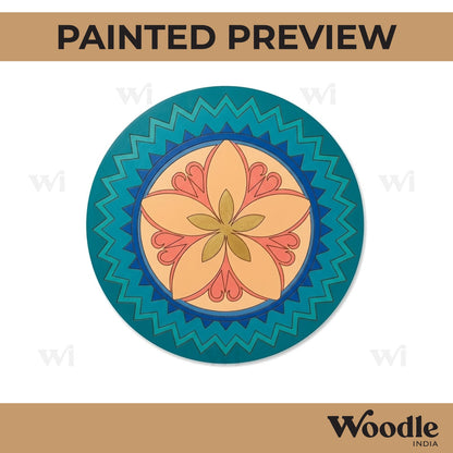 Floral Mandala Pre Marked Round MDF Design 6