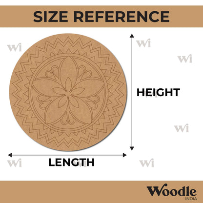 Floral Mandala Pre Marked Round MDF Design 6