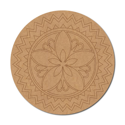 Floral Mandala Pre Marked Round MDF Design 6