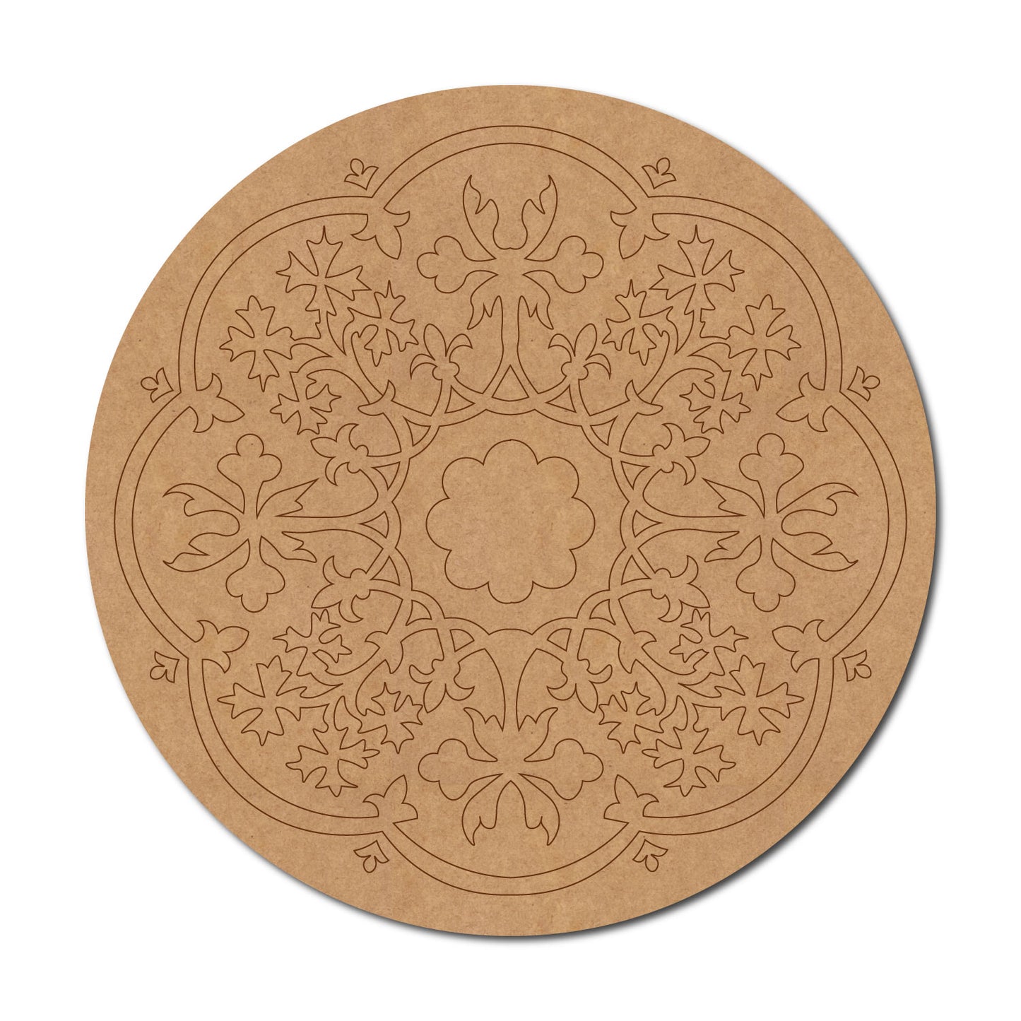 Floral Mandala Pre Marked Round MDF Design 7