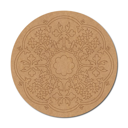 Floral Mandala Pre Marked Round MDF Design 7