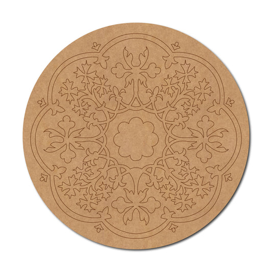 Floral Mandala Pre Marked Round MDF Design 7