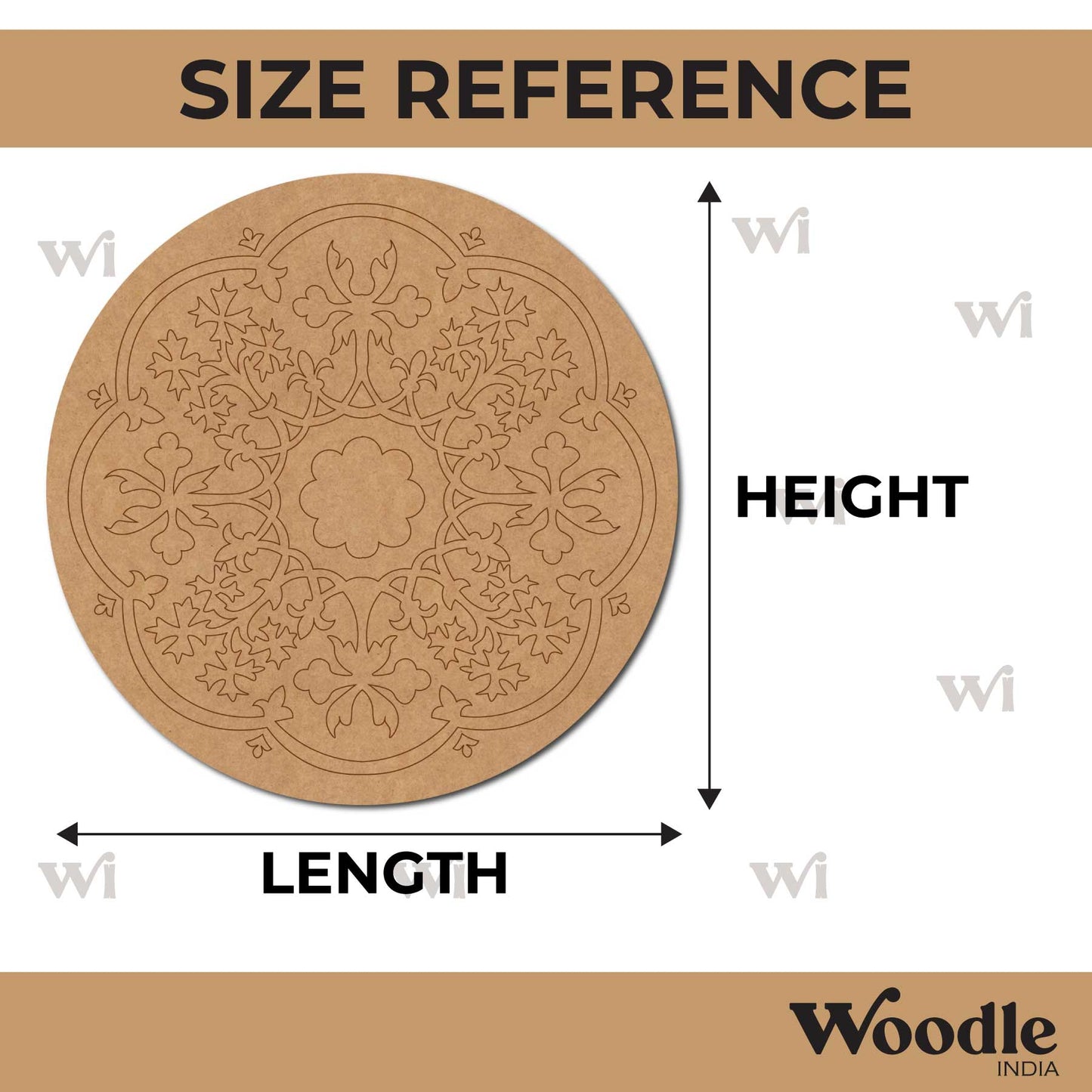 Floral Mandala Pre Marked Round MDF Design 7