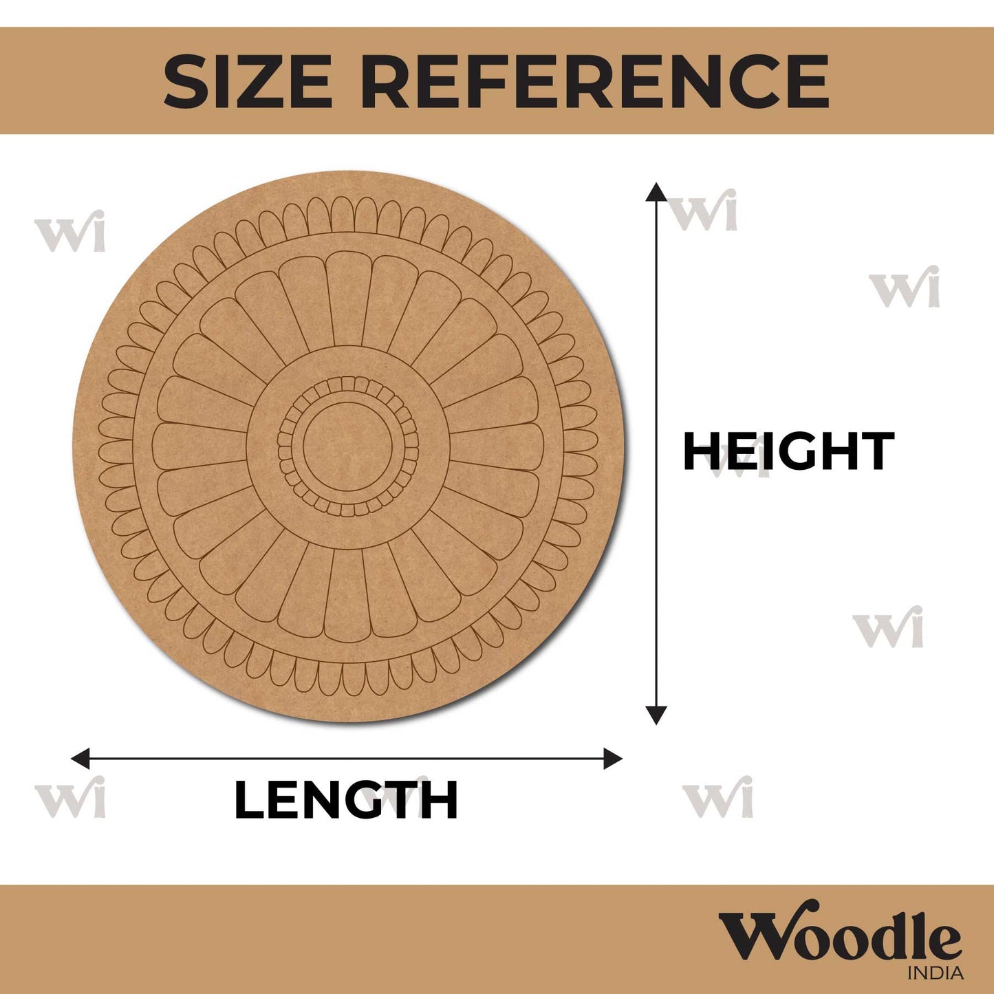 Floral Mandala Pre Marked Round MDF Design 8