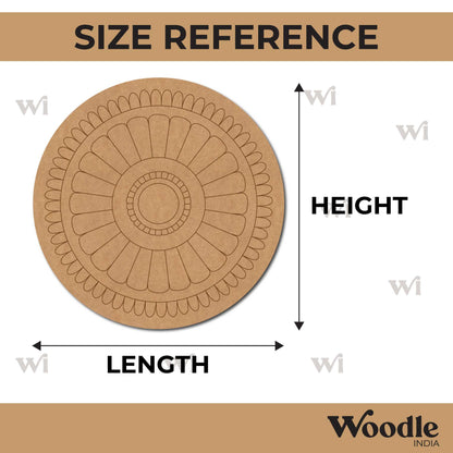Floral Mandala Pre Marked Round MDF Design 8