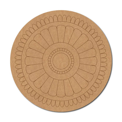 Floral Mandala Pre Marked Round MDF Design 8