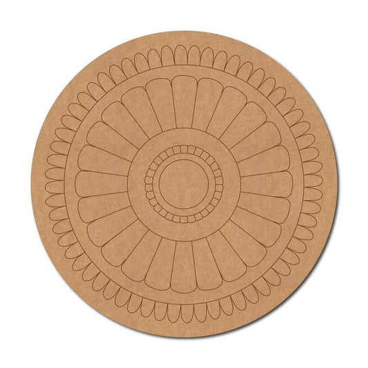 Floral Mandala Pre Marked Round MDF Design 8