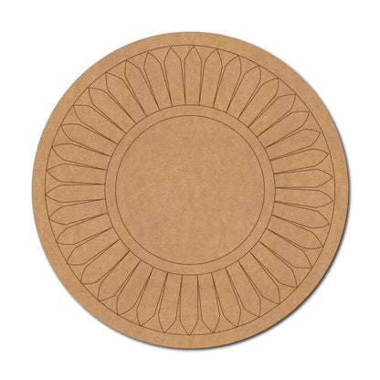 Floral Mandala Pre Marked Round MDF Design 9