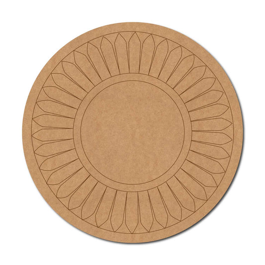 Floral Mandala Pre Marked Round MDF Design 9