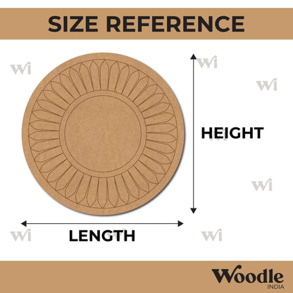 Floral Mandala Pre Marked Round MDF Design 9