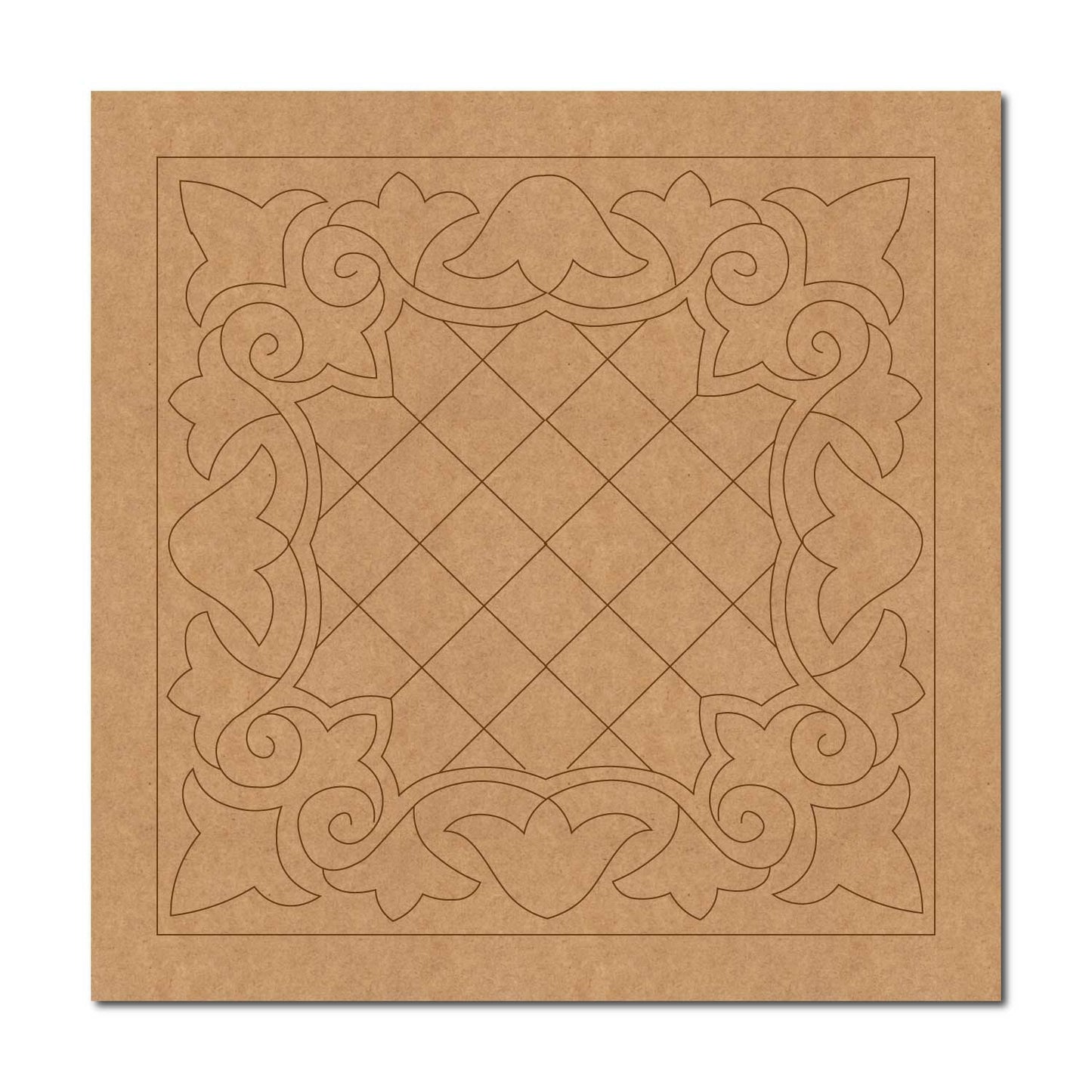 Floral Mandala Pre Marked Square MDF Design 1