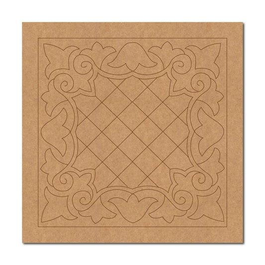 Floral Mandala Pre Marked Square MDF Design 1