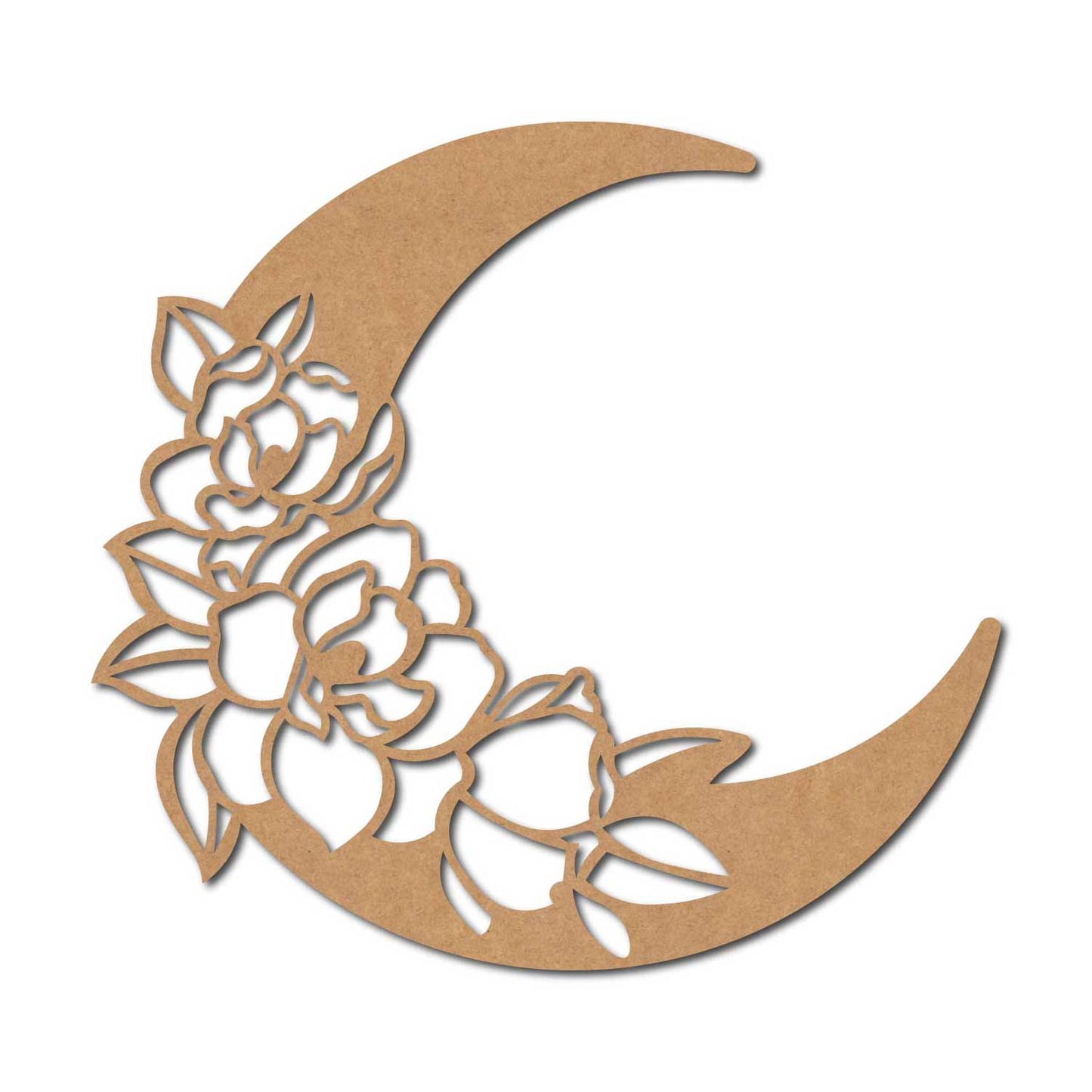 Floral Moon Cutout MDF Design 1