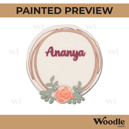 Floral Nameplate MDF Design 1