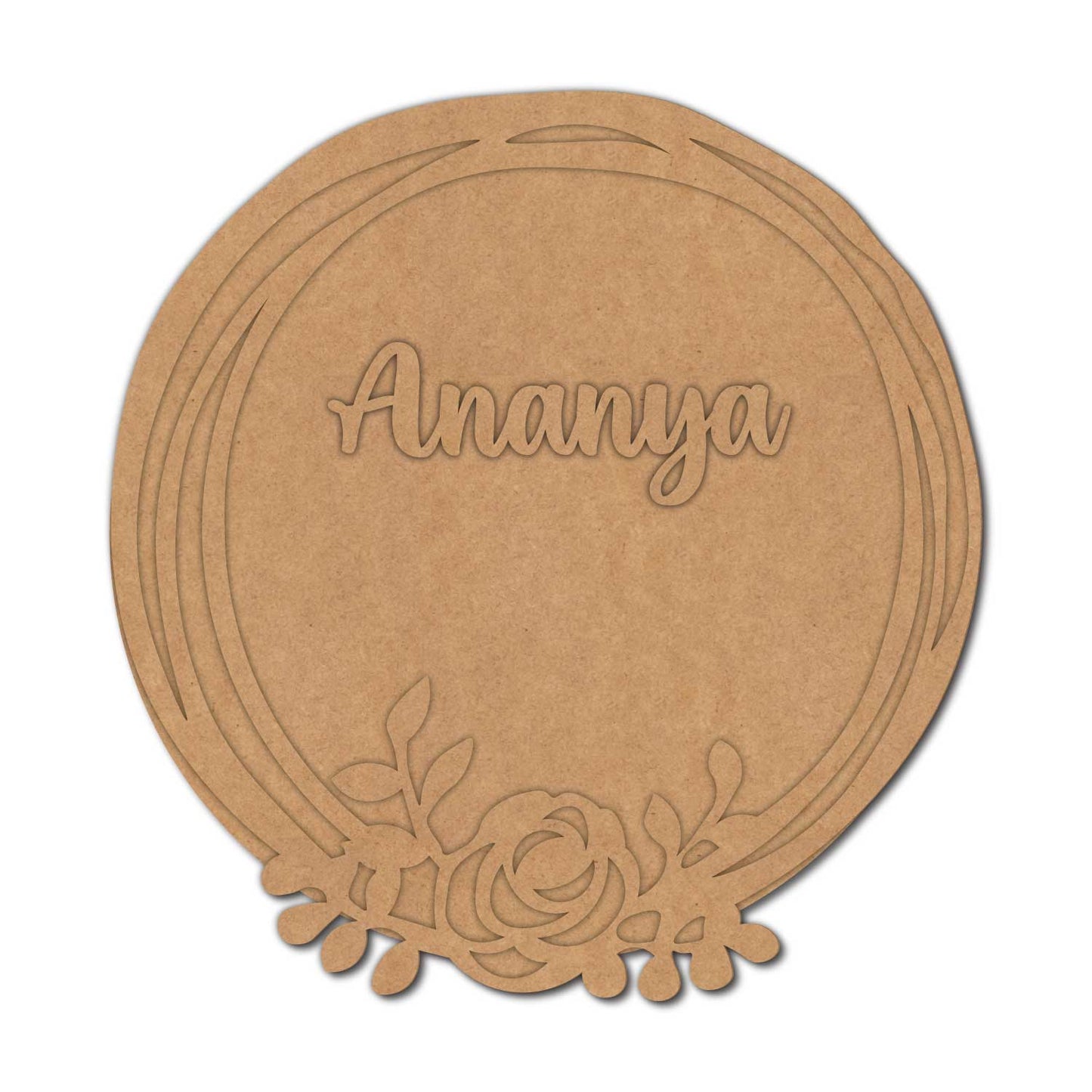Floral Nameplate MDF Design 1