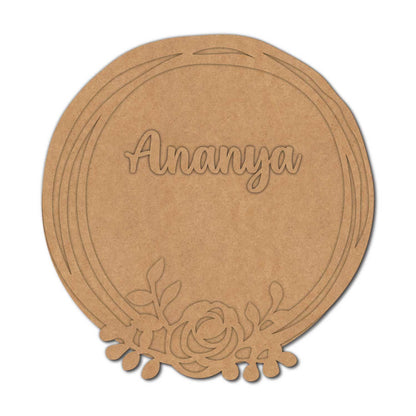 Floral Nameplate MDF Design 1