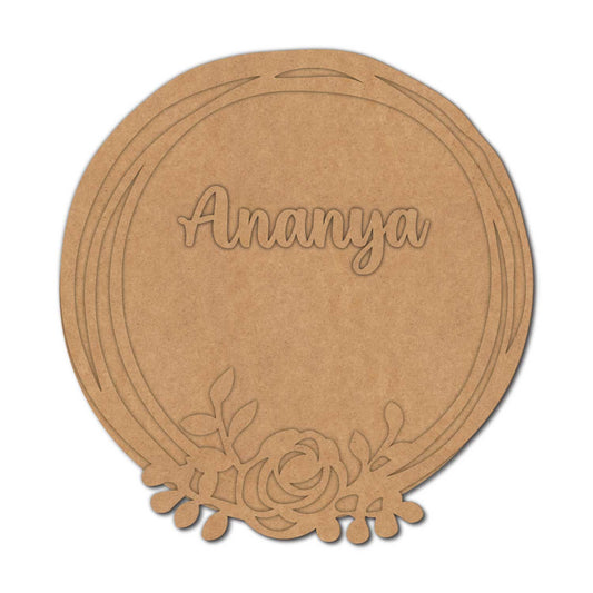Floral Nameplate MDF Design 1