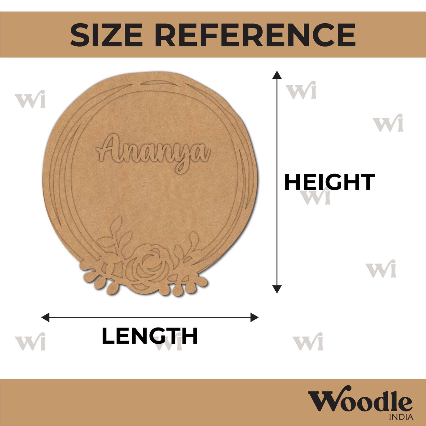 Floral Nameplate MDF Design 1