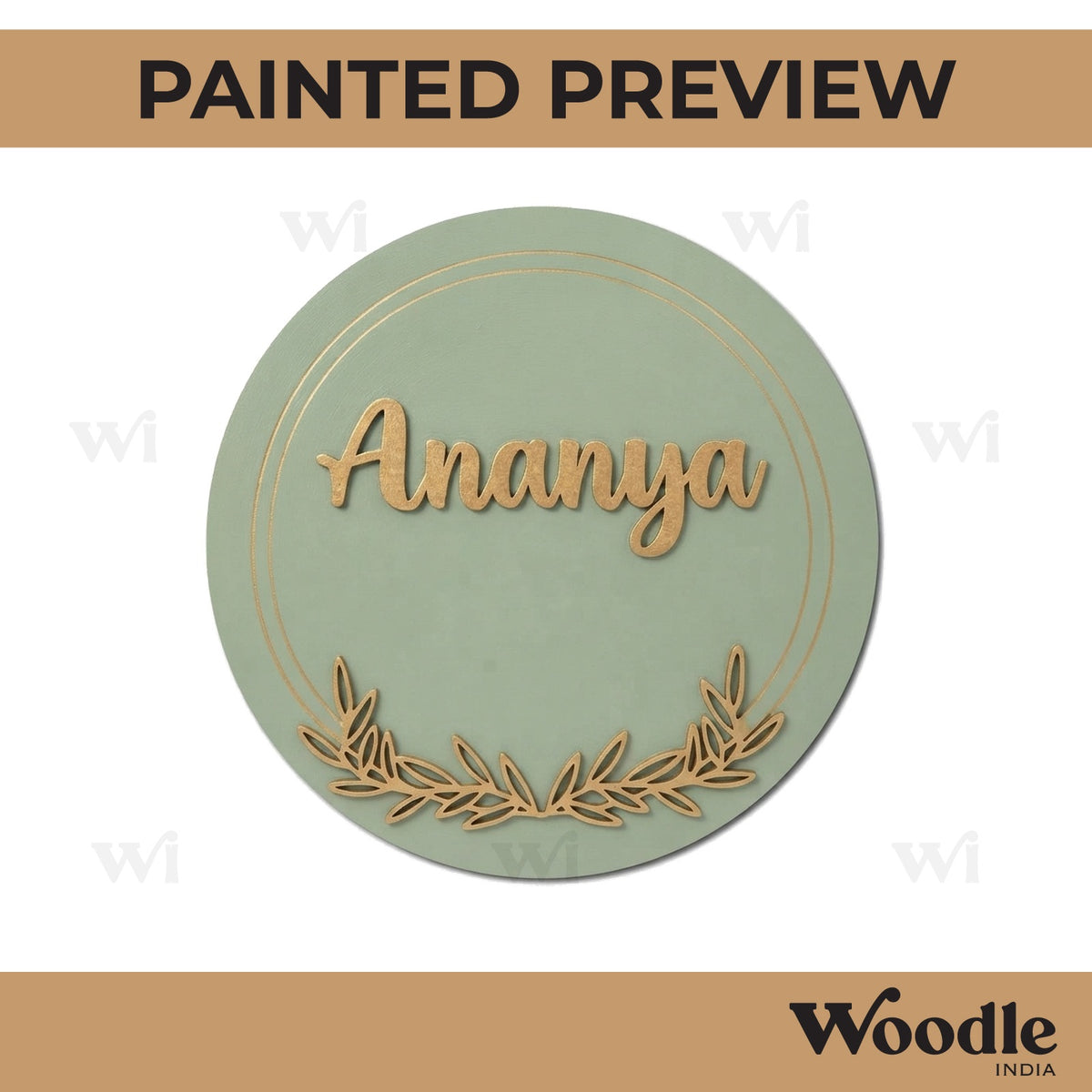 Floral Nameplate MDF Design 2