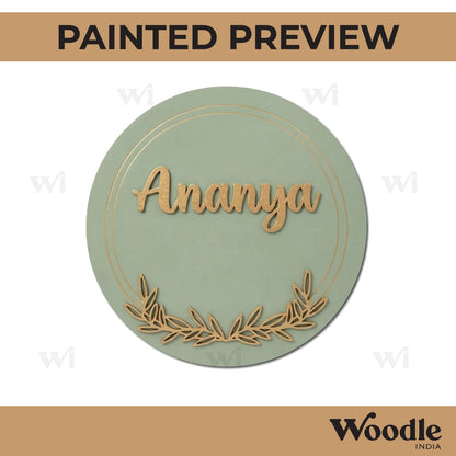 Floral Nameplate MDF Design 2