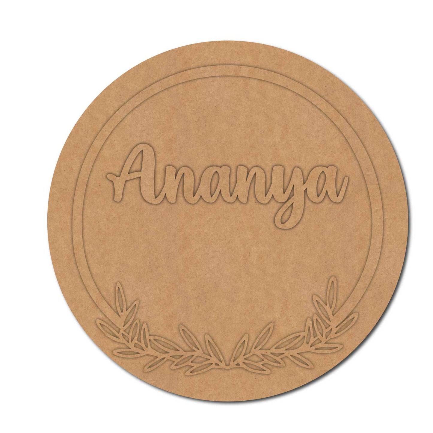 Floral Nameplate MDF Design 2