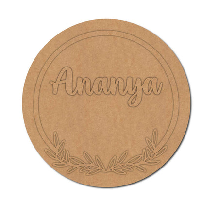 Floral Nameplate MDF Design 2