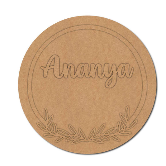 Floral Nameplate MDF Design 2