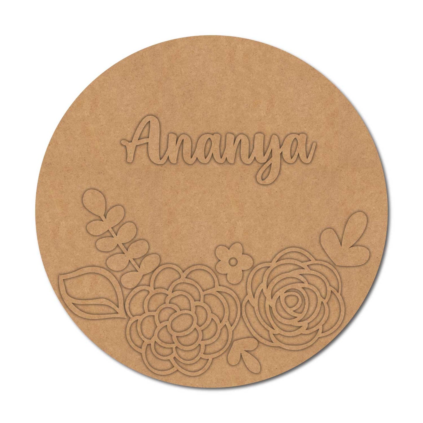 Floral Nameplate MDF Design 3