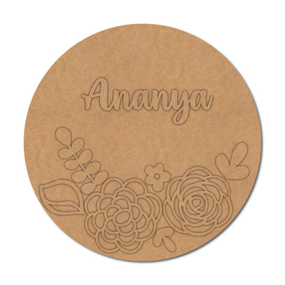Floral Nameplate MDF Design 3