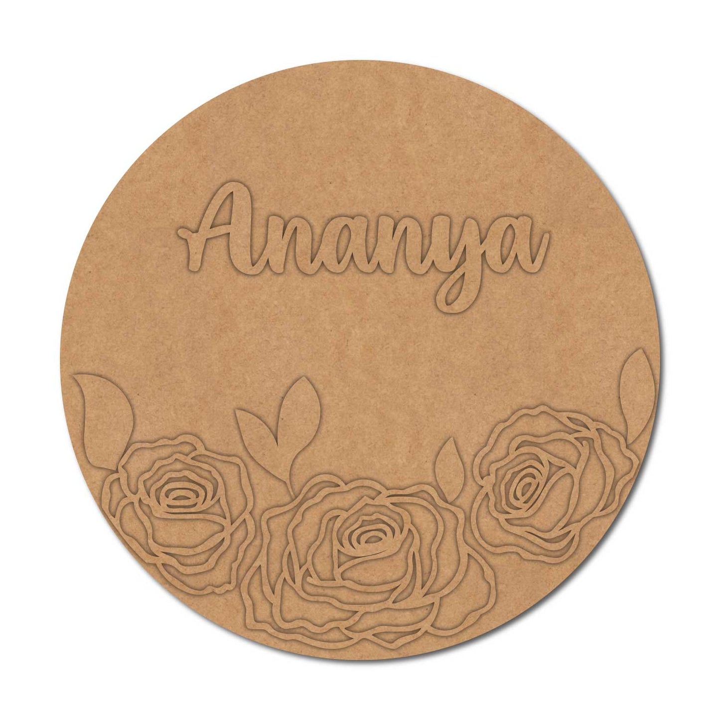 Floral Nameplate MDF Design 4