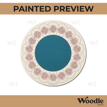 Floral Pre Marked Round MDF Design 1