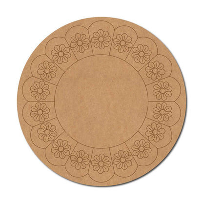 Floral Pre Marked Round MDF Design 1