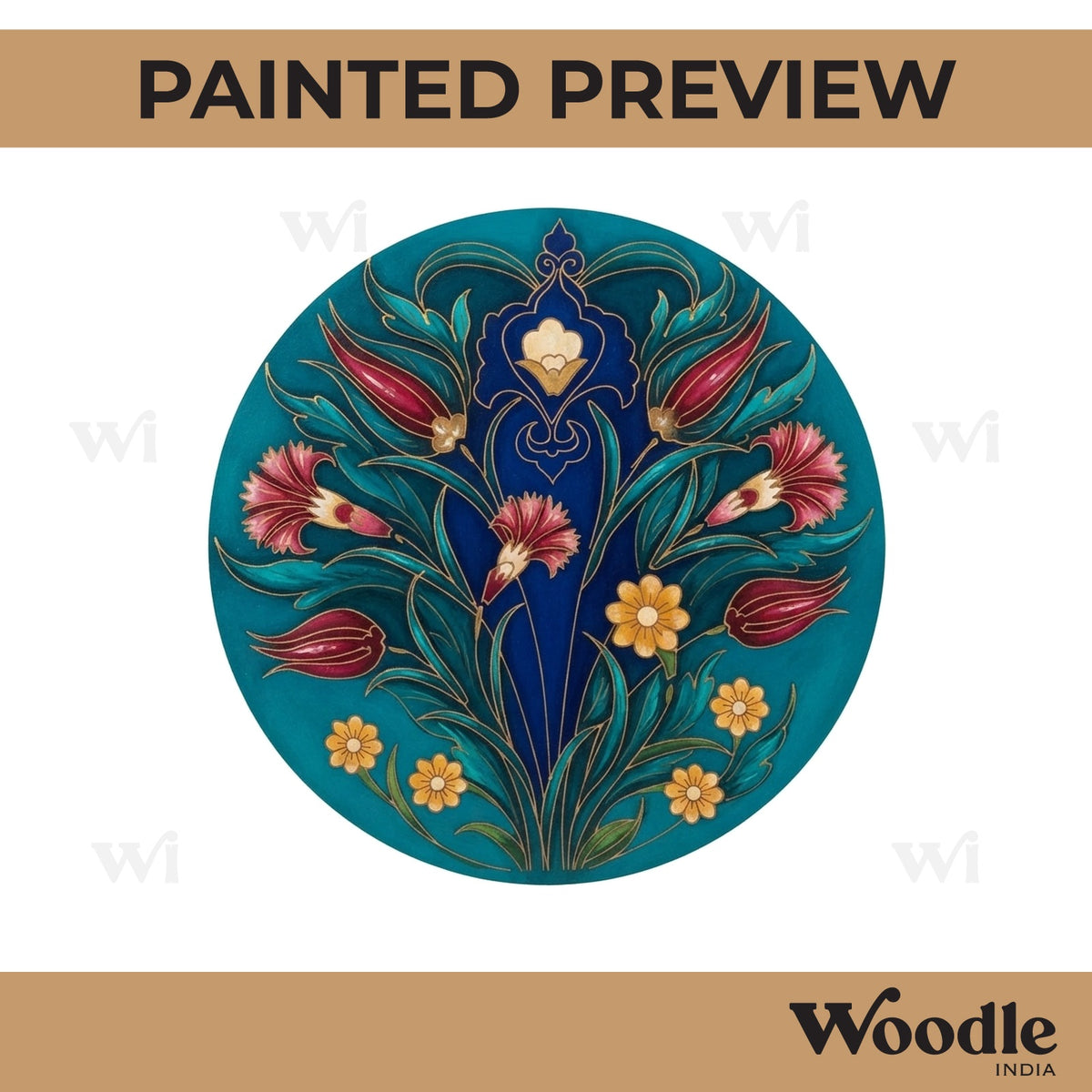 Floral Pre Marked Round MDF Design 4