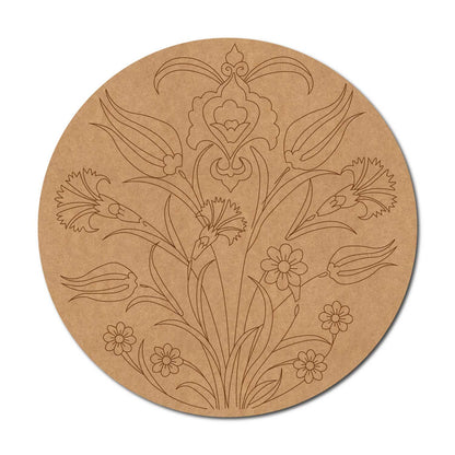 Floral Pre Marked Round MDF Design 4