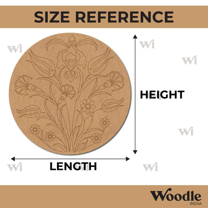 Floral Pre Marked Round MDF Design 4