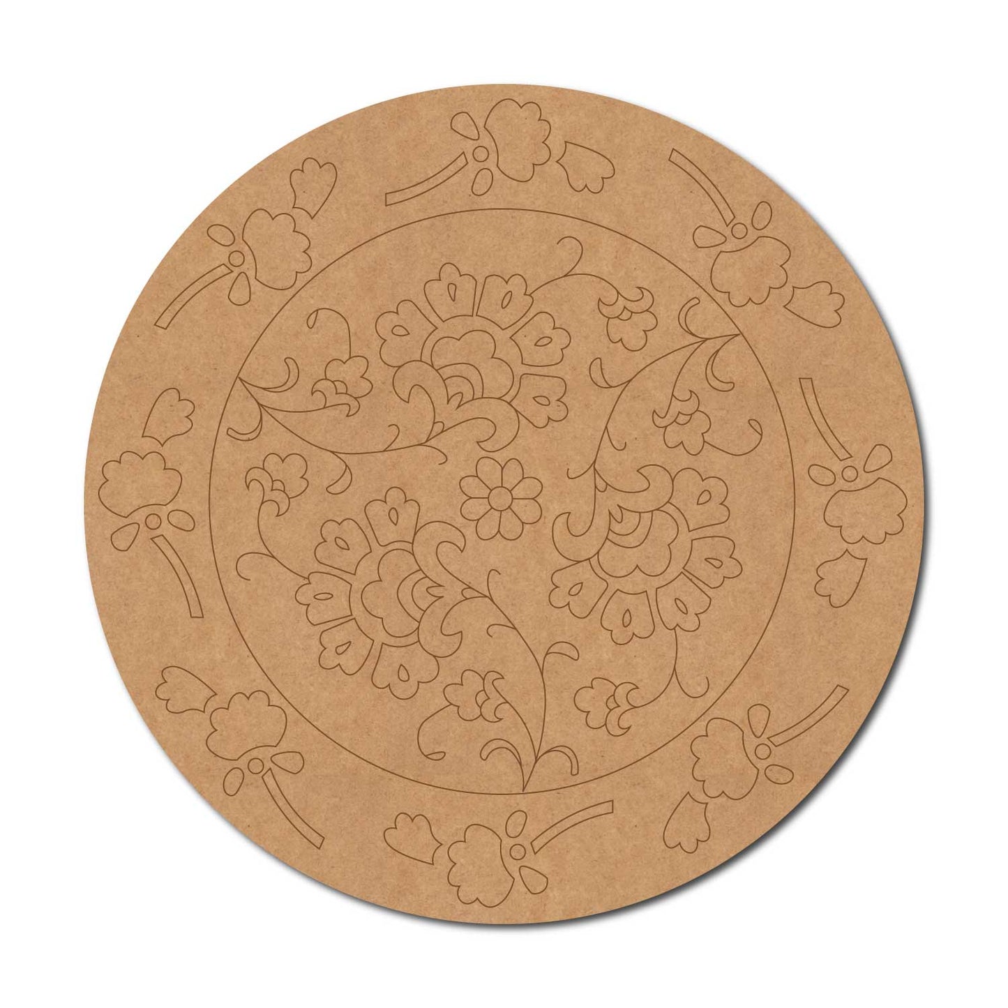 Floral Pre Marked Round MDF Design 5