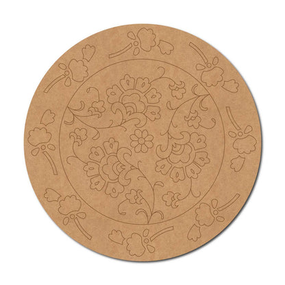 Floral Pre Marked Round MDF Design 5