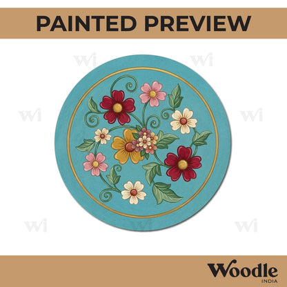 Floral Pre Marked Round MDF Design 6