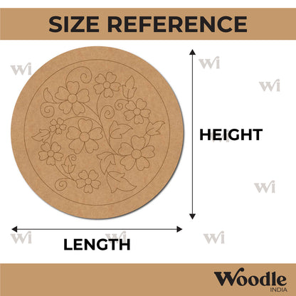 Floral Pre Marked Round MDF Design 6