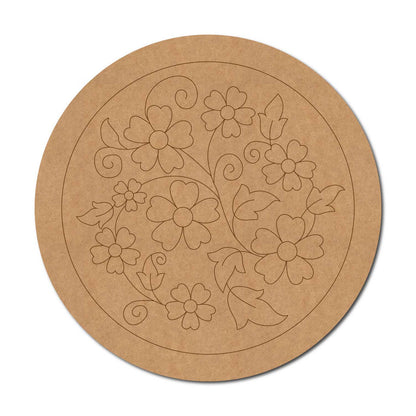 Floral Pre Marked Round MDF Design 6