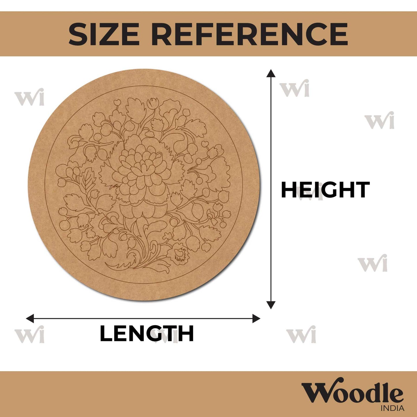 Floral Pre Marked Round MDF Design 7