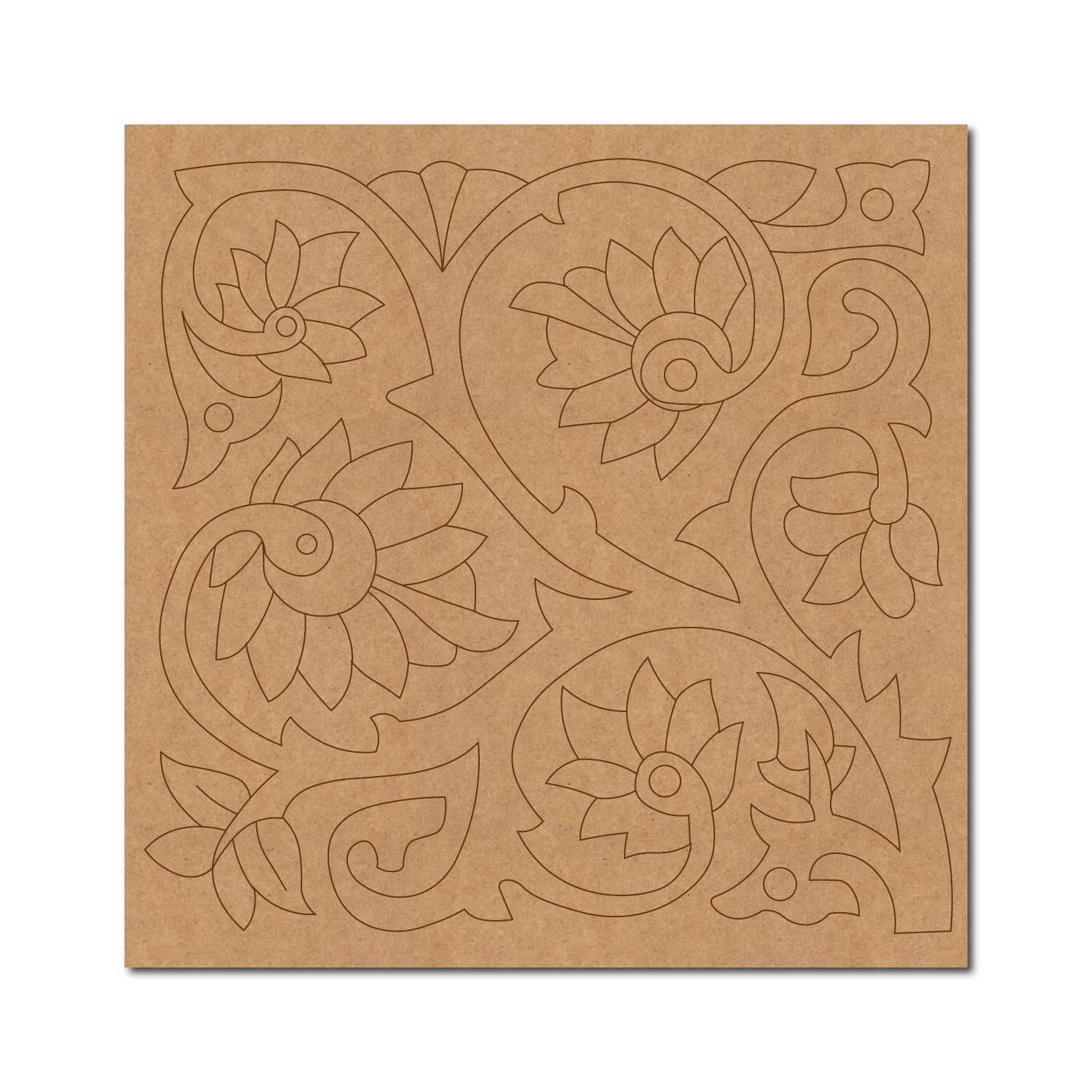 Floral Pre Marked Square MDF Design 1