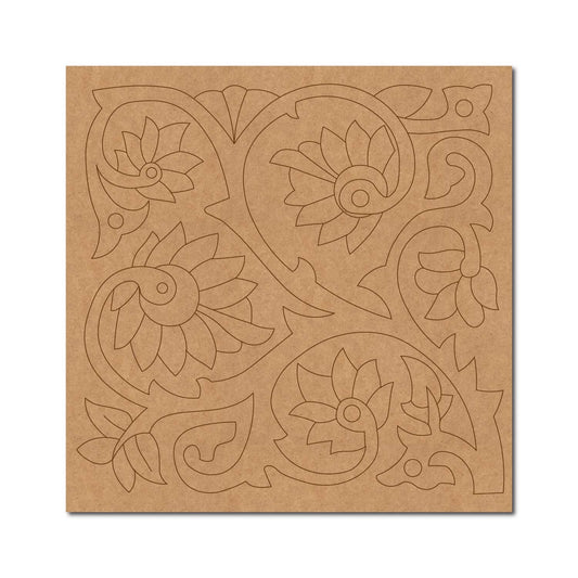 Floral Pre Marked Square MDF Design 1