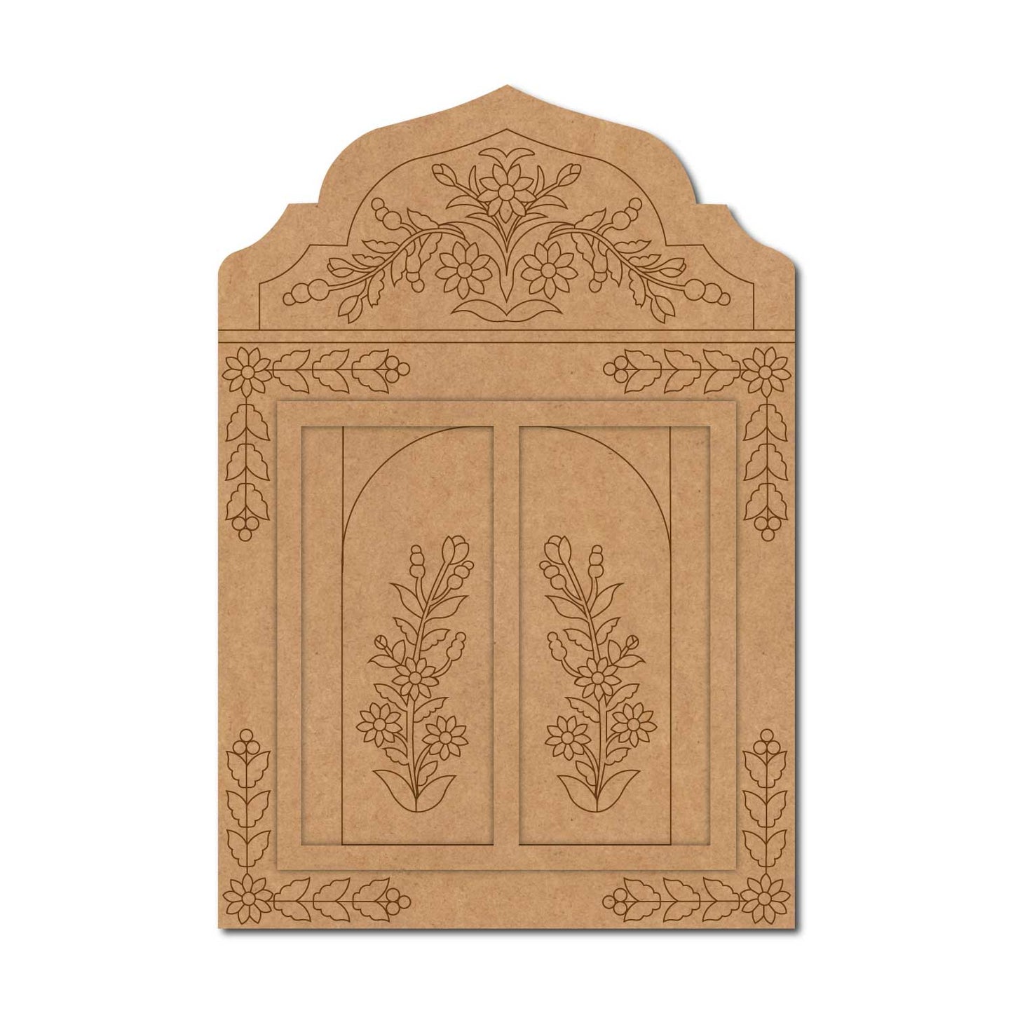 Floral Raj Dwar Jharokha Pre Marked MDF Design 1