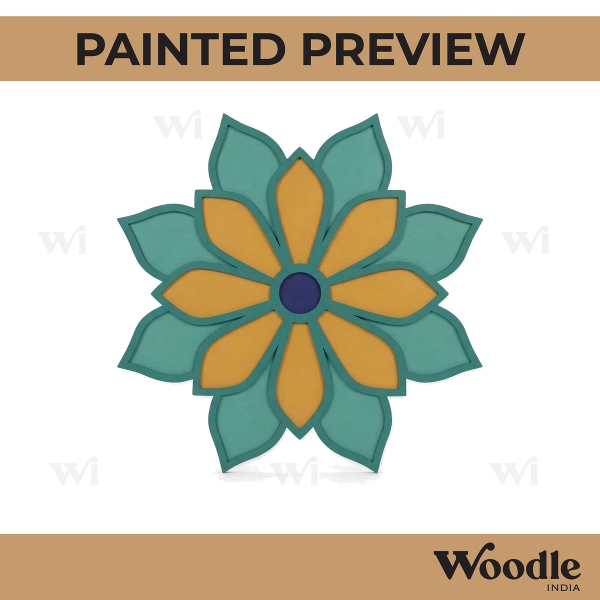 Floral Reusable Rangoli Base MDF Design 1